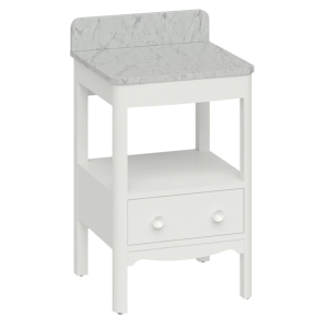 Burlington Guild 560mm Floor Standing Vanity Unit & Carrara Worktop with Upstand   Varley White