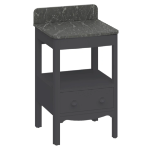 Burlington Guild 560mm Floor Standing Vanity Unit & Marquina Worktop with Upstand   Ashbee Grey