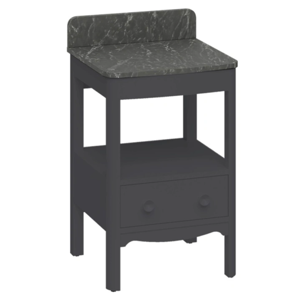 Burlington Guild 560mm Floor Standing Vanity Unit & Marquina Worktop with Upstand   Ashbee Grey