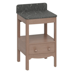 Burlington Guild 560mm Floor Standing Vanity Unit & Marquina Worktop with Upstand   Dark Oak