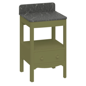 Burlington Guild 560mm Floor Standing Vanity Unit & Marquina Worktop with Upstand   Carlyle Green