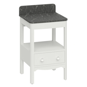 Burlington Guild 560mm Floor Standing Vanity Unit & Marquina Worktop with Upstand   Varley White