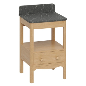Burlington Guild 560mm Floor Standing Vanity Unit & Marquina Worktop with Upstand   Light Oak