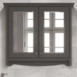 Burlington Guild 650mm Bathroom Mirror Cabinet   Ashbee Grey