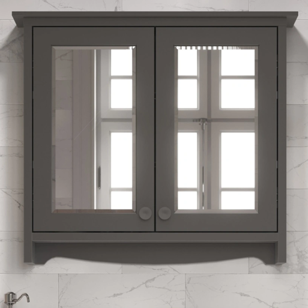 Burlington Guild 650mm Bathroom Mirror Cabinet   Ashbee Grey