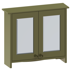 Burlington Guild 650mm Bathroom Mirror Cabinet   Carlyle Green