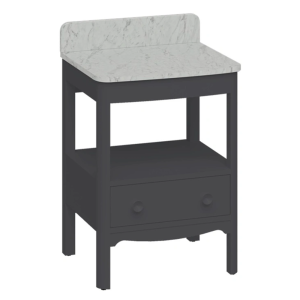 Burlington Guild 620mm Floor Standing Vanity Unit & Carrara Worktop with Upstand   Ashbee Grey