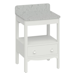 Burlington Guild 620mm Floor Standing Vanity Unit & Carrara Worktop with Upstand   Varley White