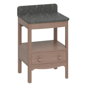 Burlington Guild 620mm Floor Standing Vanity Unit & Marquina Worktop with Upstand   Dark Oak