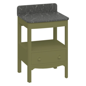 Burlington Guild 620mm Floor Standing Vanity Unit & Marquina Worktop with Upstand   Carlyle Green