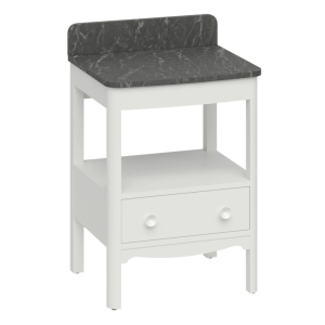 Burlington Guild 620mm Floor Standing Vanity Unit & Marquina Worktop with Upstand   Varley White