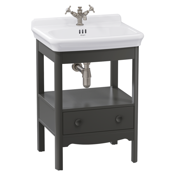 Burlington Guild 620mm Floor Standing Vanity Unit & Basin   Ashbee Grey