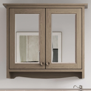 Burlington Guild 650mm Bathroom Mirror Cabinet   Dark Oak