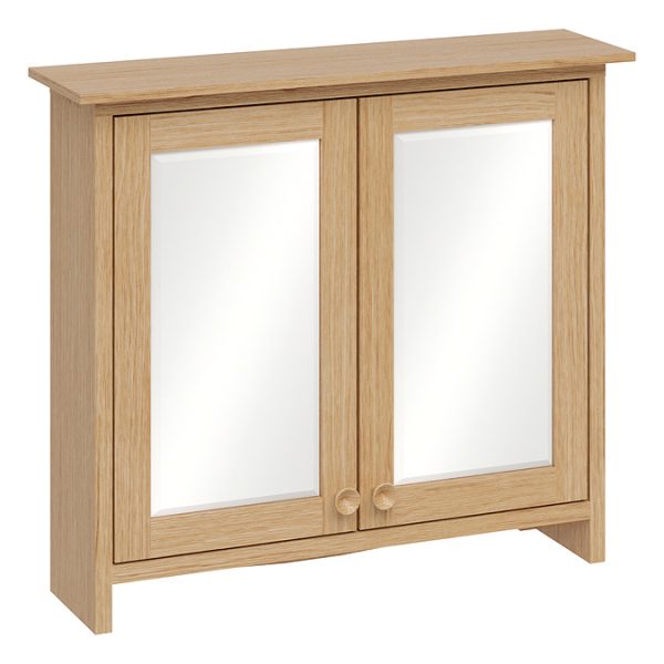 Burlington Guild 650mm Bathroom Mirror Cabinet   Light Oak - Image 2