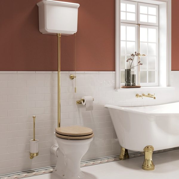 Burlington Guild High Level Toilet   Gold - Image 3