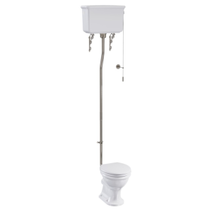 Burlington Guild High Level Toilet   Brushed Nickel
