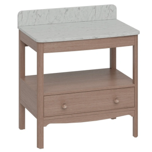 Burlington Guild 850mm Floor Standing Vanity Unit & Carrara Worktop with Upstand   Dark Oak