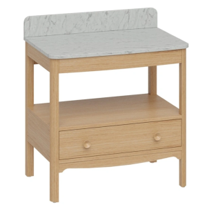Burlington Guild 850mm Floor Standing Vanity Unit & Carrara Worktop with Upstand   Light Oak