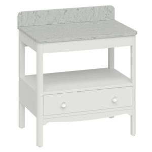 Burlington Guild 850mm Floor Standing Vanity Unit & Carrara Worktop with Upstand   Varley White