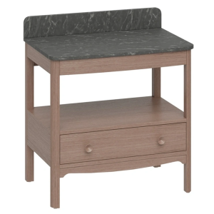 Burlington Guild 850mm Floor Standing Vanity Unit & Marquina Worktop with Upstand   Dark Oak