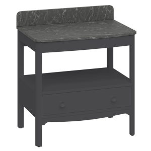 Burlington Guild 850mm Floor Standing Vanity Unit & Marquina Worktop with Upstand   Ashbee Grey