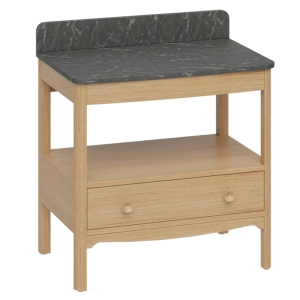 Burlington Guild 850mm Floor Standing Vanity Unit & Marquina Worktop with Upstand   Light Oak