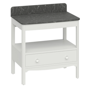 Burlington Guild 850mm Floor Standing Vanity Unit & Marquina Worktop with Upstand    Varley White