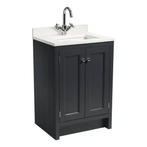 Roper Rhodes Hampton 600mm Underslung Basin Unit with Worktop & Basin   Slate Grey