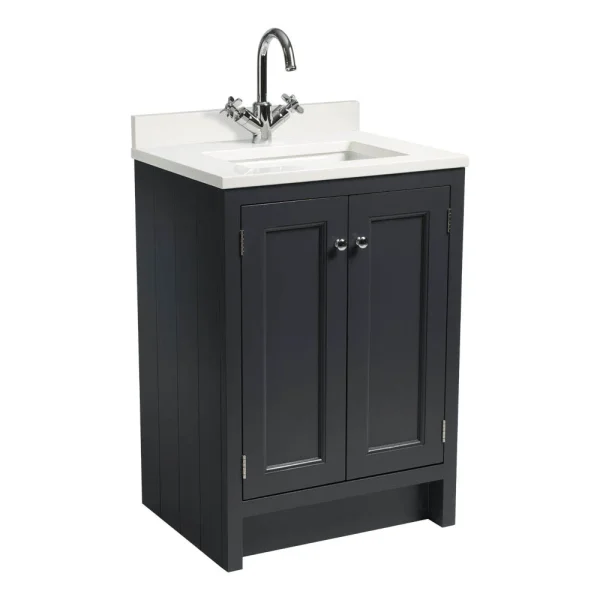 Roper Rhodes Hampton 600mm Underslung Basin Unit with Worktop & Basin   Slate Grey