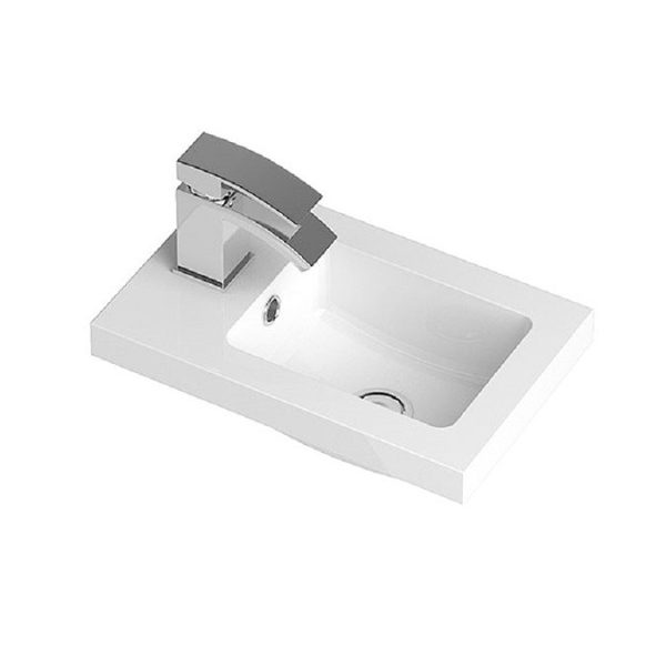 Hudson Reed 405mm Gloss Grey Compact Floor Standing Vanity Unit inc. Basin - Image 2