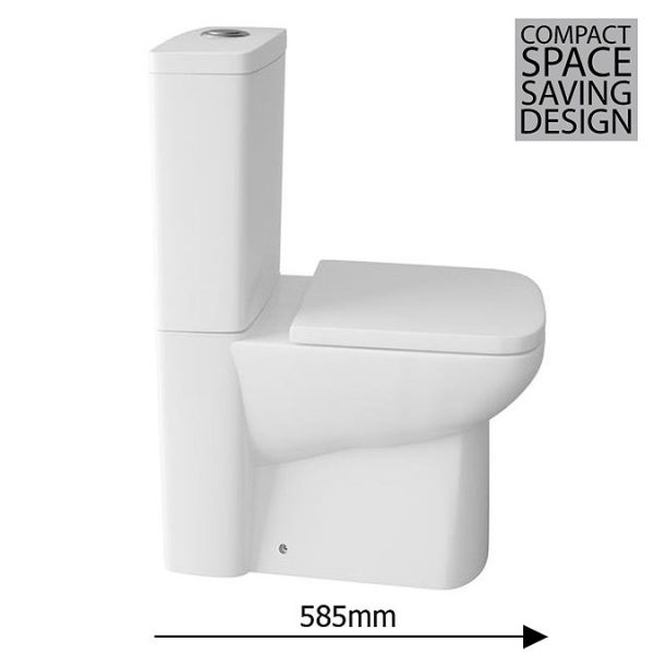 Hudson Reed Arlo Compact Flush to Wall Toilet + Soft Close Seat - Image 3