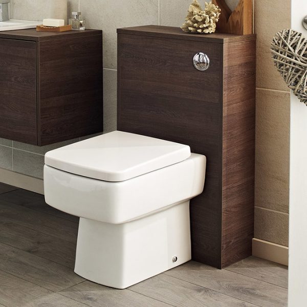 Hudson Reed Square Ceramic Back to Wall Pan includes Top Fix Seat - Image 2