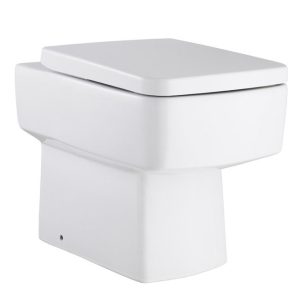 Hudson Reed Square Ceramic Back to Wall Pan includes Top Fix Seat