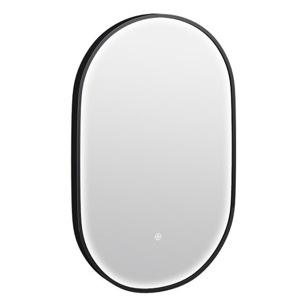 Huxley Matt Black Lozenge LED Mirror with Anti Fog, Touch Control & Colour Changing Light - Image 4