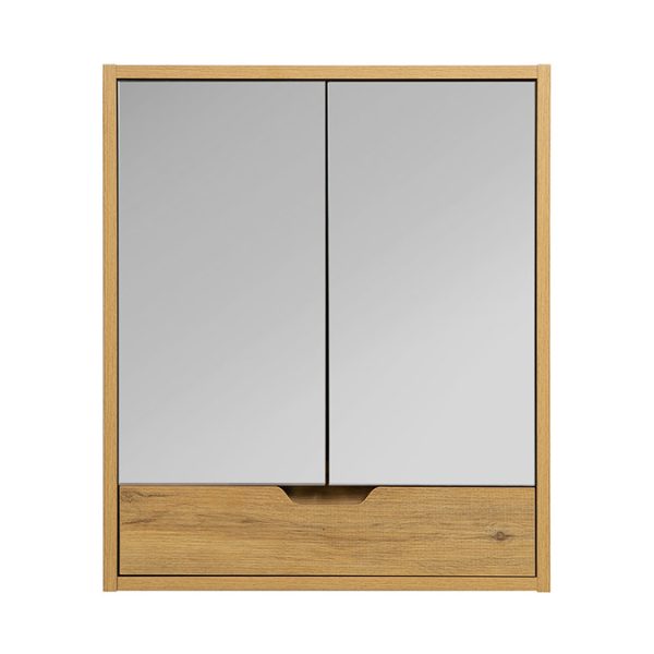Huxley Oak Mirrored Cabinet with Drawer - Image 3