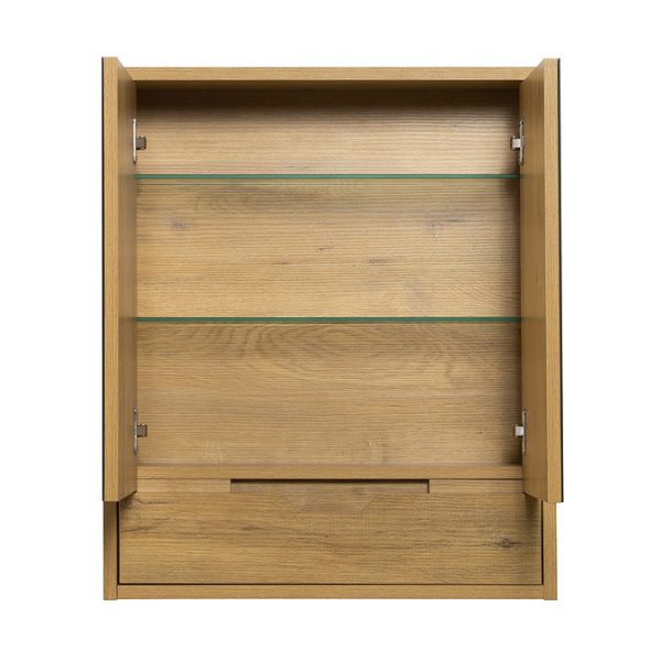 Huxley Oak Mirrored Cabinet with Drawer - Image 4