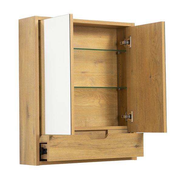 Huxley Oak Mirrored Cabinet with Drawer - Image 5