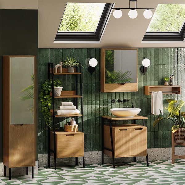 Huxley Oak Mirrored Cabinet with Drawer - Image 7