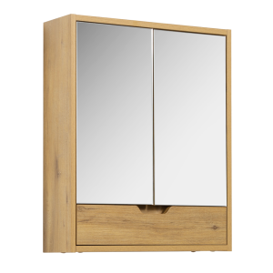 Huxley Oak Mirrored Cabinet with Drawer