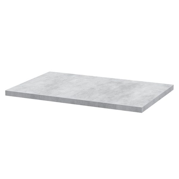 Haywood Gloss Grey / Driftwood Wall Hung Countertop Vanity   600mm w. Open Shelf + Bellato Grey Worktop - Image 2