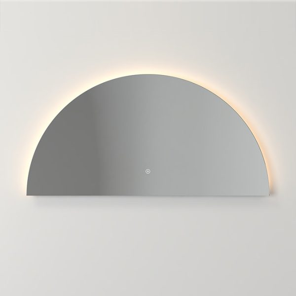 Horizon LED Backlit Semi Circular Mirror 1000 x 500mm with Anti Fog and Touch Sensor - Image 5