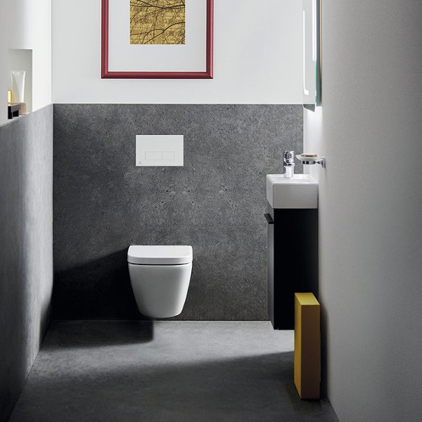 Ideal Standard i.Life S Compact Rimless Toilet + Concealed WC Cistern with Wall Hung Frame (Chrome Flush Plate) - Image 15