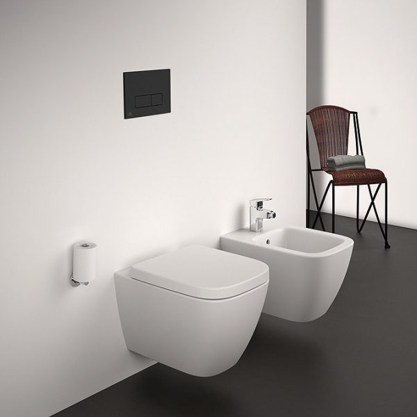 Ideal Standard i.Life S Compact Rimless Toilet + Concealed WC Cistern with Wall Hung Frame (Black Flush Plate) - Image 13