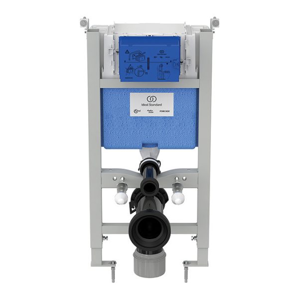 Ideal Standard i.Life S Compact Rimless Toilet + Concealed WC Cistern with Wall Hung Frame (Black Flush Plate) - Image 4