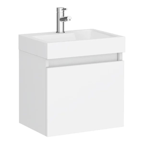 Milan Juno 500 x 360mm Gloss White Wall Hung Vanity Unit