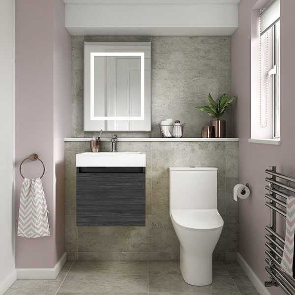 Milan Juno 500 x 360mm Black Wall Hung Vanity Unit - Image 4