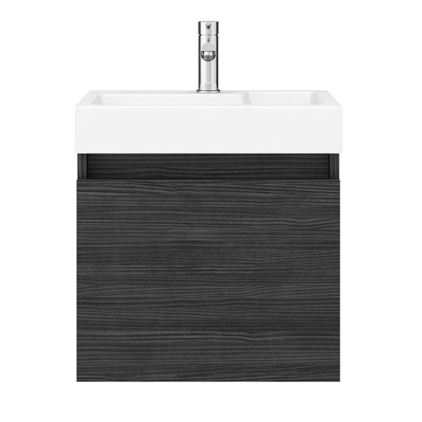 Milan Juno 500 x 360mm Black Wall Hung Vanity Unit - Image 2
