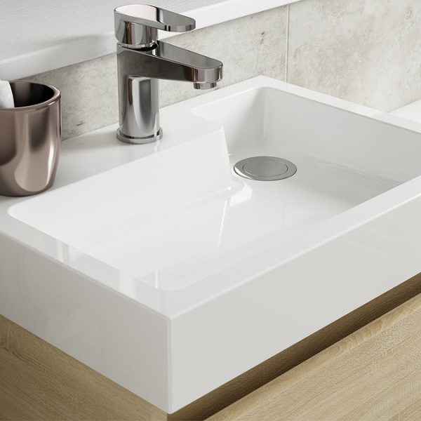 Milan Juno 500 x 360mm Natural Oak Wall Hung Vanity Unit - Image 3