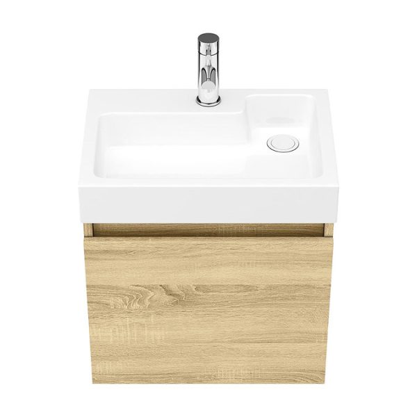 Milan Juno 500 x 360mm Natural Oak Wall Hung Vanity Unit - Image 6