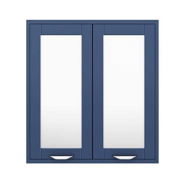 Keswick Blue 600mm Traditional Wall Hung 2 Door Mirror Cabinet - Image 3